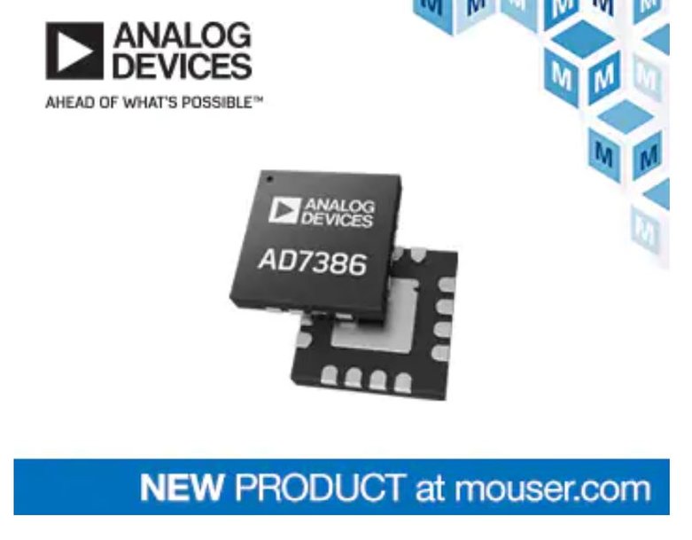 Analog Devices 16-bit AD7386 SAR ADCs, Now at Mouser, Feature High 4 MSPS Throughput
